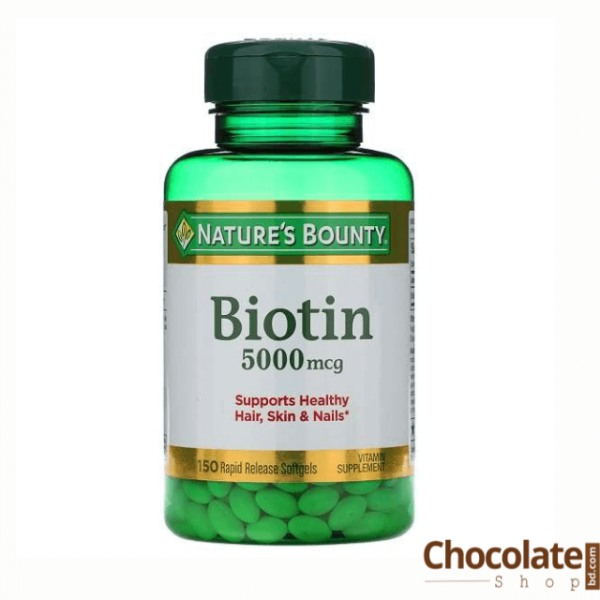 Nature's Bounty Biotin 5000 mcg 150 softgels price in bd
