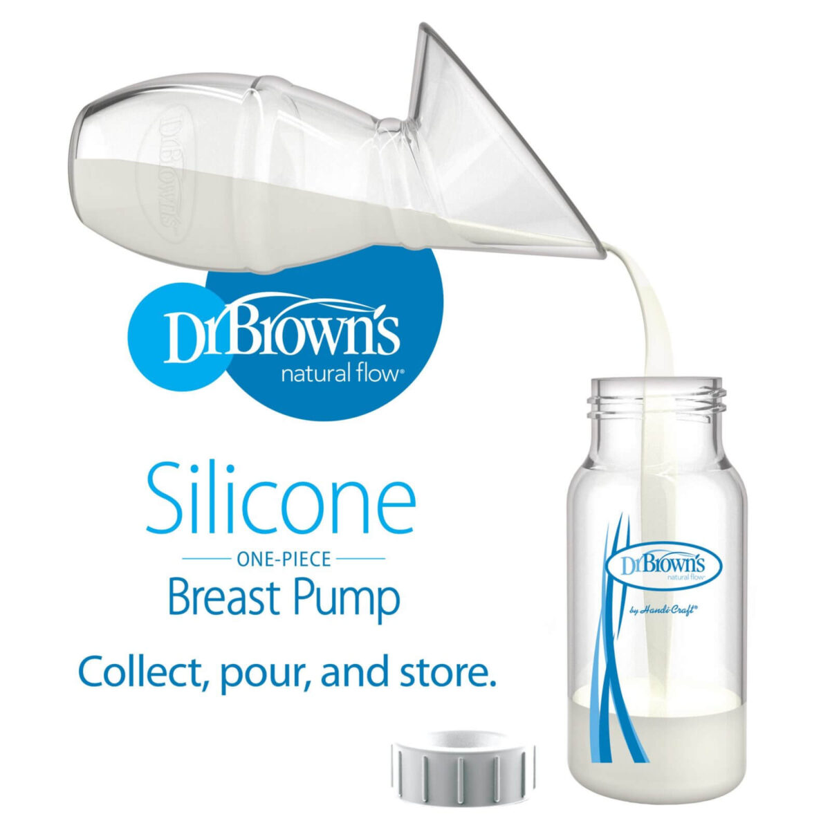 Dr Brown's Silicone One-Piece Breast Pump with Options+ Anti-Colic Bottle