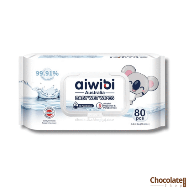 Aiwibi 99.91% Pure Water Australia Baby Wet Wipes 80pcs price BD.