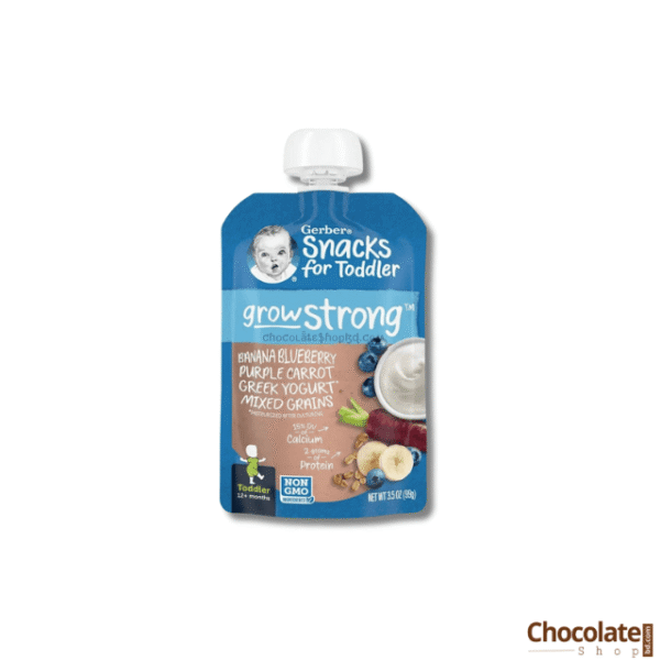 Gerber Grow Strong Banana Blueberry Purple Carrot Greek Yoghurt Mixed Grains Puree 99gm price in BD.