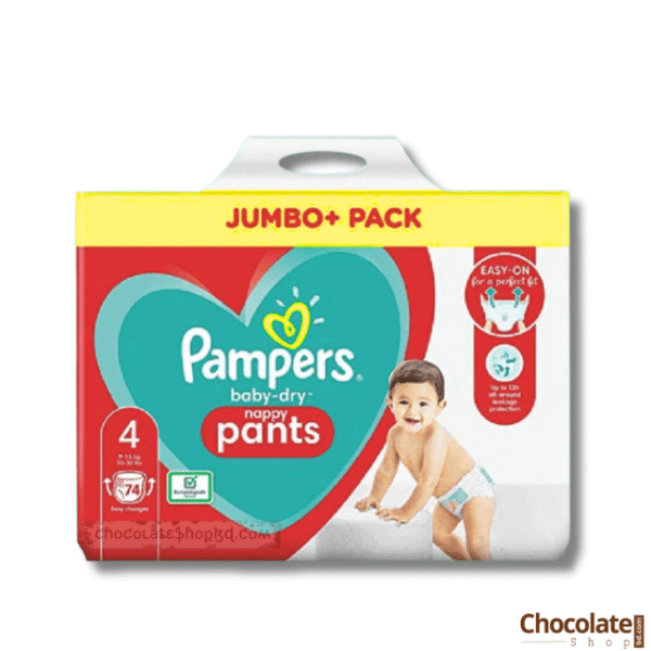 Pampers Jumbo Pack (Pant System) Size 4 74pcs price in BD.