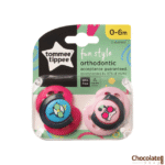Tommee Tippee Air Style Orthodontic Soother Red And Pink Color 0-6m Pack of 2 price in BD.
