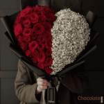 Luxury Roses Bouquet F30 Heart Flower with Rose and Chinese Gypsy price in BD.