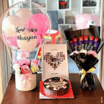 Luxury Surprise Cake C11 with Rose Chocolate and Balloon Bouquet price in BD.