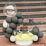 Luxury Surprise Cake C14 with Rose and Balloon Decoration price in BD.