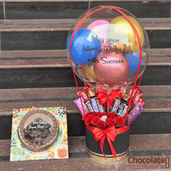 Luxury Surprise Cake C6 with Chocolate and Balloon Bouquet price in BD.