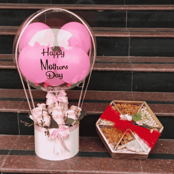 Mothers Day Special M03 Balloon Bouquet with Dry Fruits Box price in BD.