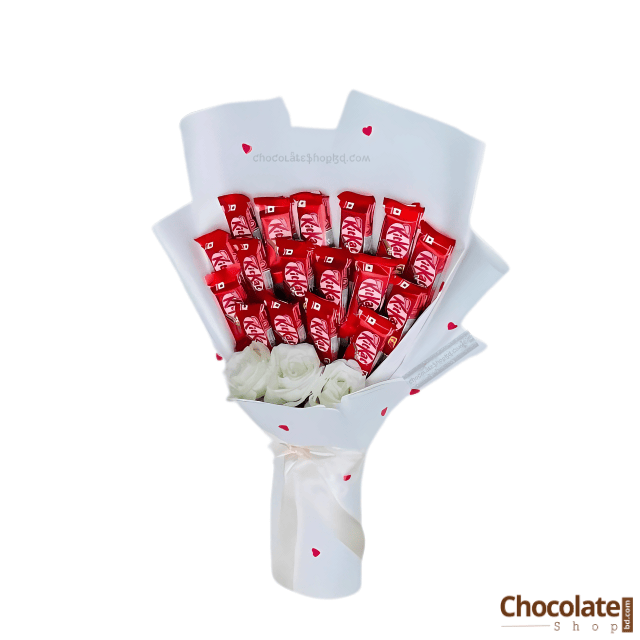 Organic Luxury Roses Bouquet F10 with KItKat Chocolate Organic Luxury Roses Bouquet F10 with KItKat Chocolate price in BD.