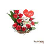 Organic Luxury Roses Bouquet F7 with Teddy Bear price in BD.
