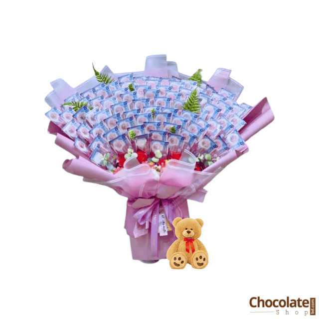 Organic Luxury Salami Roses Bouquet F9 With Teddy Bear Organic Luxury Salami Roses Bouquet F9 With Teddy Bear price in BD.