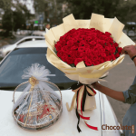 Rose Bouquet of 60pcs with Snakcs Hamper price in BD