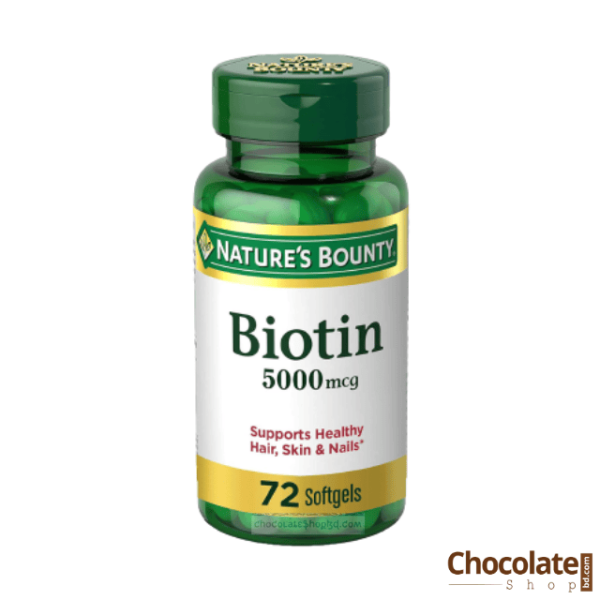 Nature's Bounty Biotin 5000 mcg 72 Softgels price in BD.