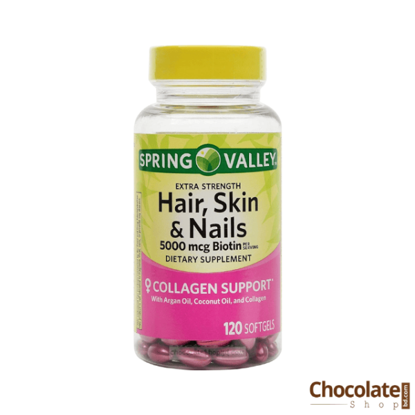 Spring Valley Hair Skin Nails 5000mcg Biotin 120 Softgels price in BD.