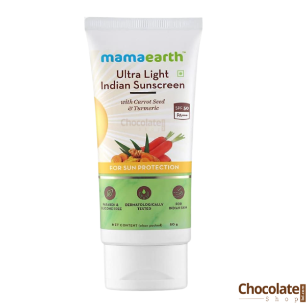 Mamaearth Ultra Light Sunscreen with Carrot Seed Turmeric SPF 50 PA+++