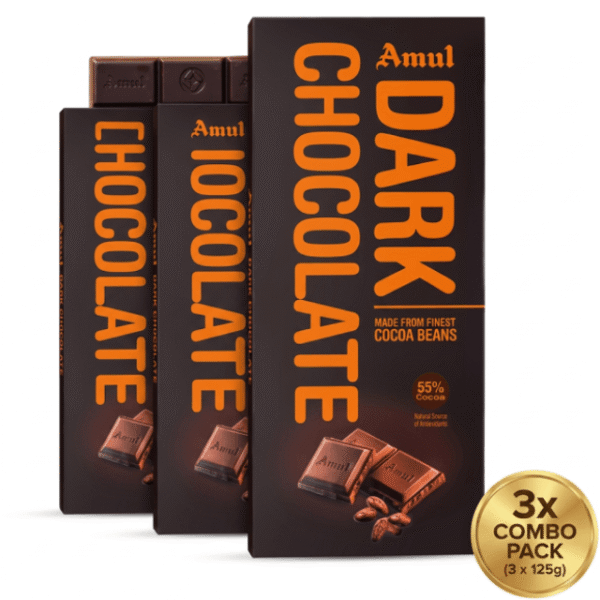 Amul Dark Chocolate Combo Pack 125g 3 Bars