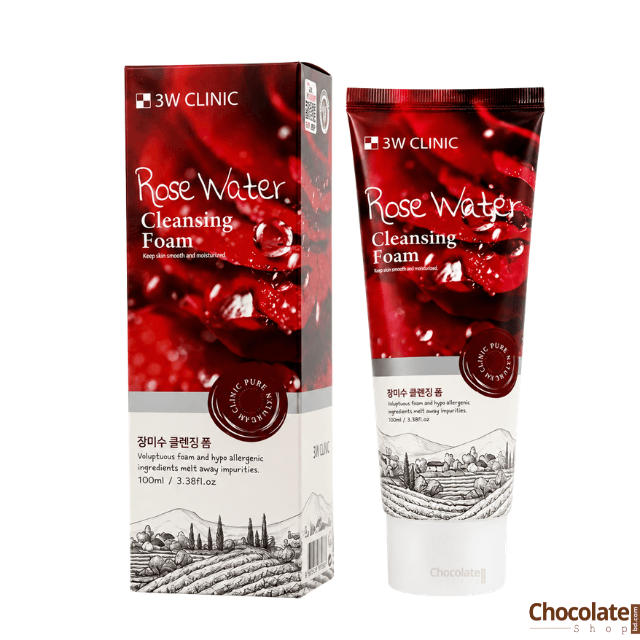 3W Clinic Rose Water Cleansing Foam 100ml (1) 3W Clinic Rose Water Cleansing Foam 100ml