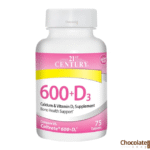 21st Century 600+ D3 Supplement 600mg 75 Tablets