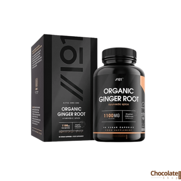 ALPHA01 Organic Ginger Root 1100mg 90 Vegan Capsules